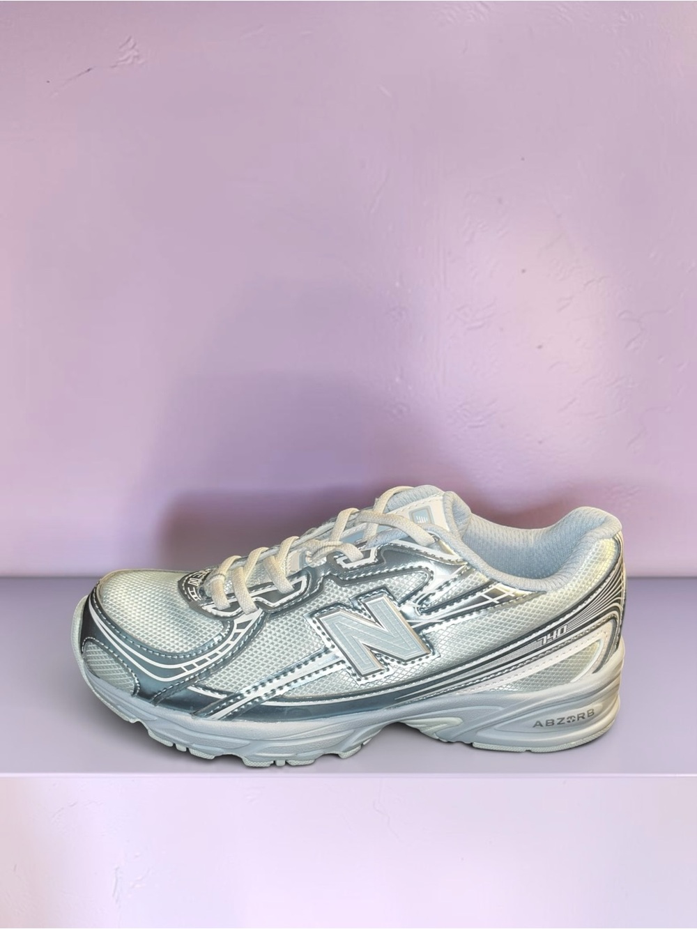 New Balance 740 Bungee Laced Size 11 Kids/Infants Blue/Silver